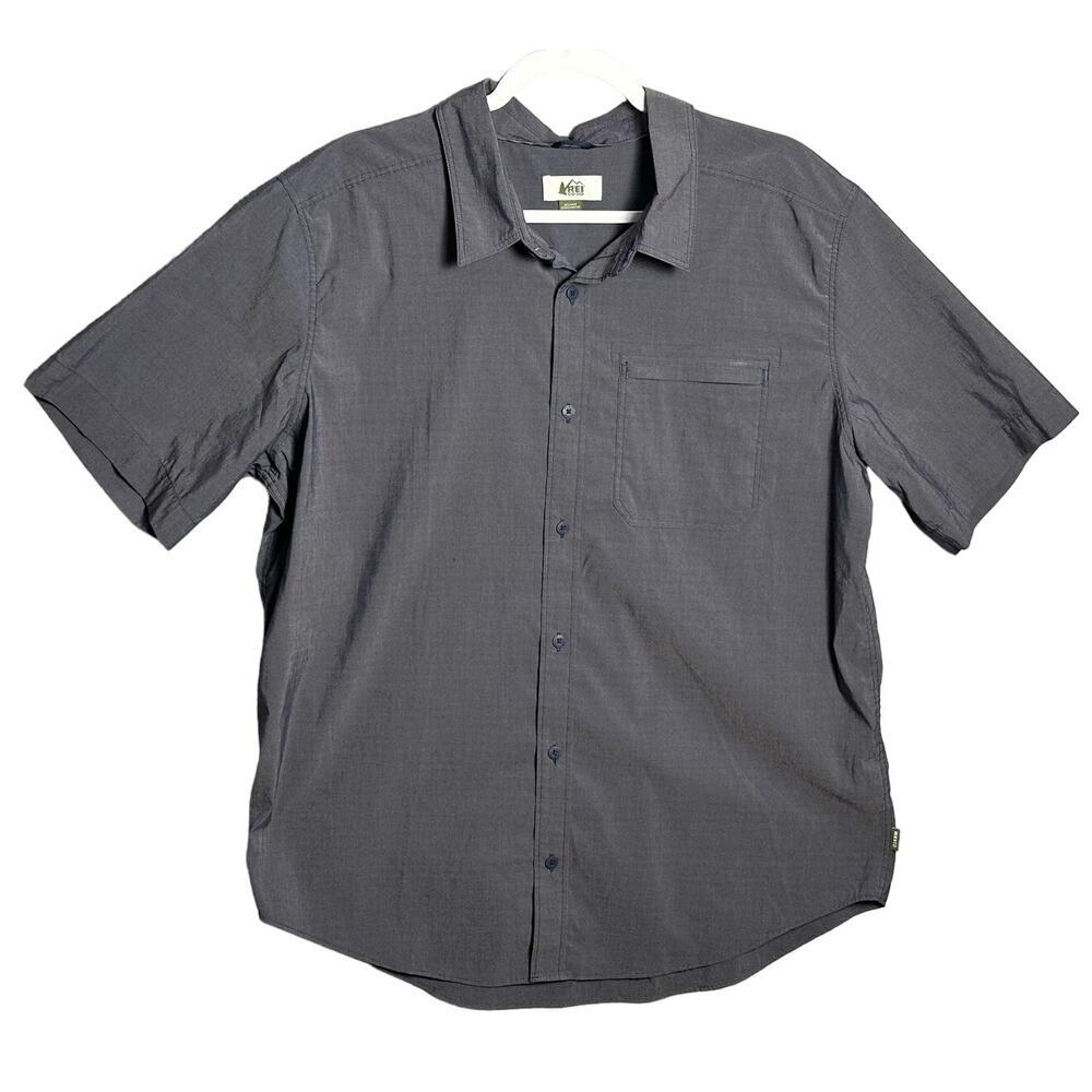 REI Co-Op | Large‎ | Short Sleeve Button Up Shirt Gray Stretch active outdoor